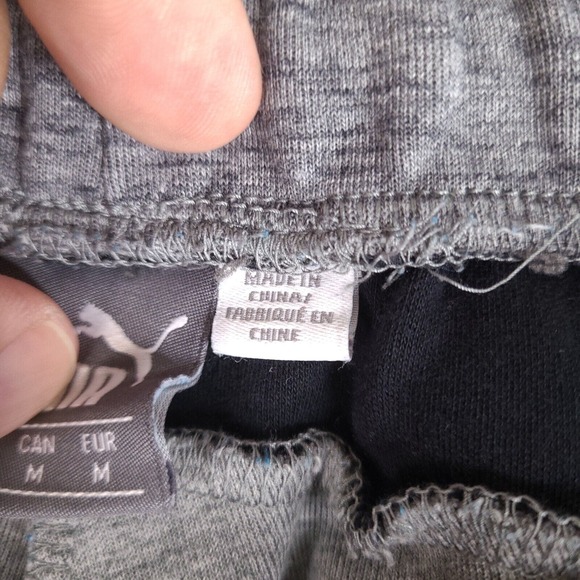 Puma Sweatpants Joggers Mens Medium Gray 28 Waist Activewear Zip Pockets Sports - Picture 8 of 15